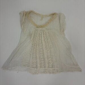 Love Sam Cream Colored Sleeveless Sheer Blouse